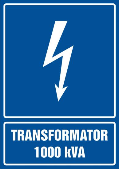 Znak elektryczny - transformator 1000 kVA - pionowy